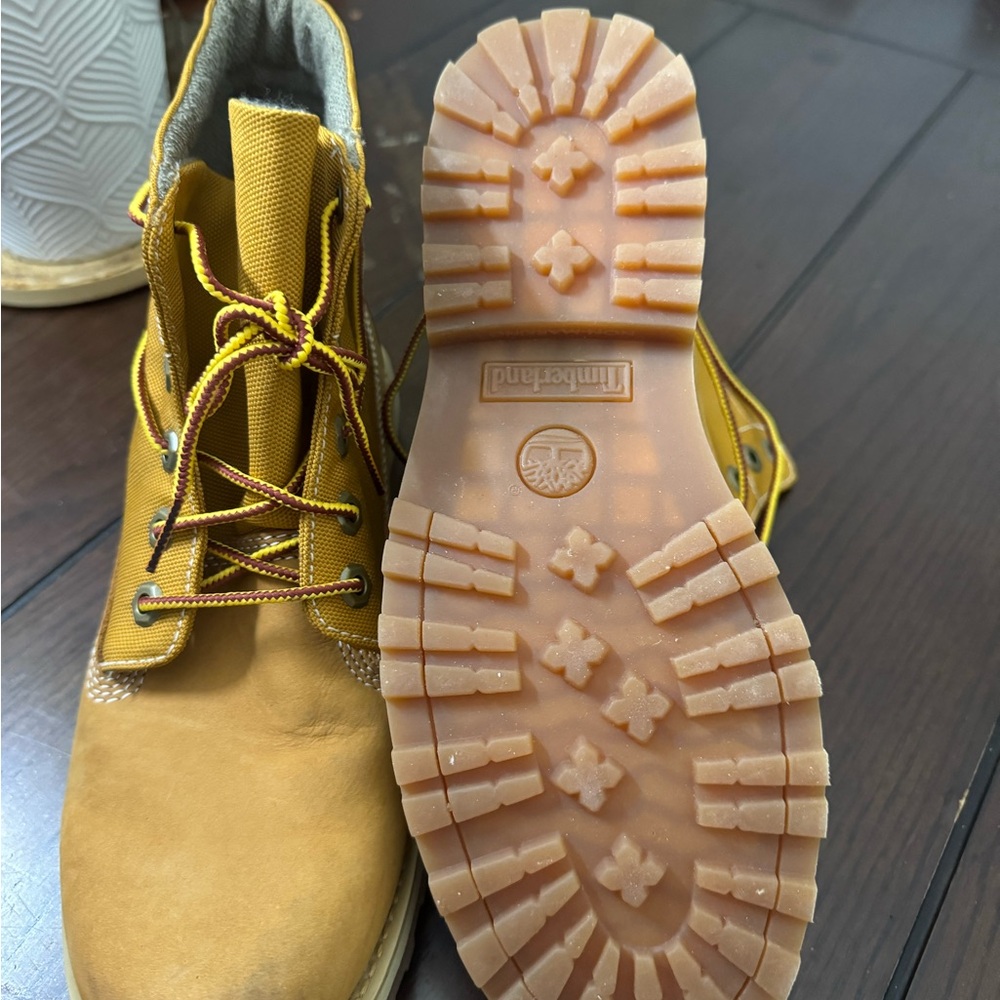 Big Kids Timberland Mustard fold down Lace-Up Boots GS 6.5